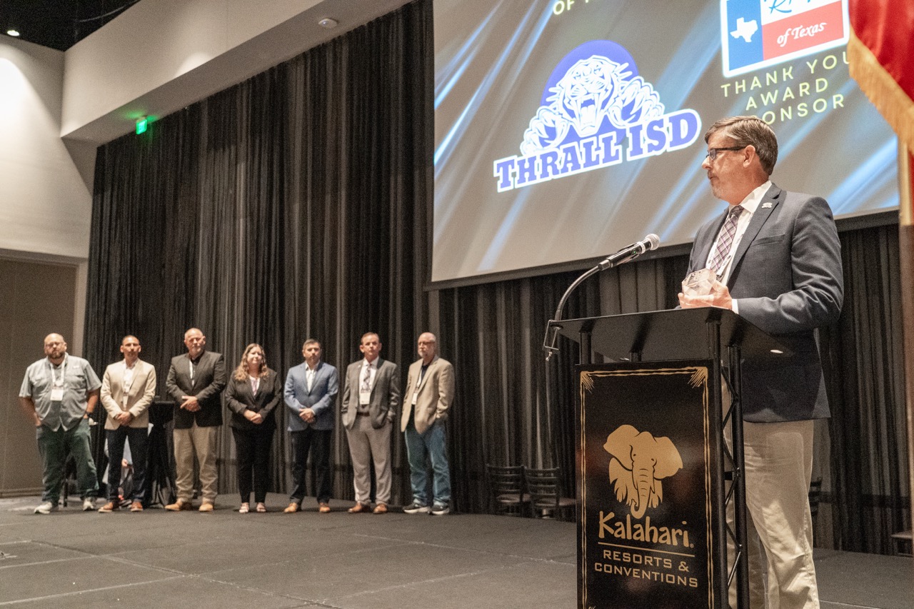 School district team recognized onstage at the 2026 TREA Annual Conference